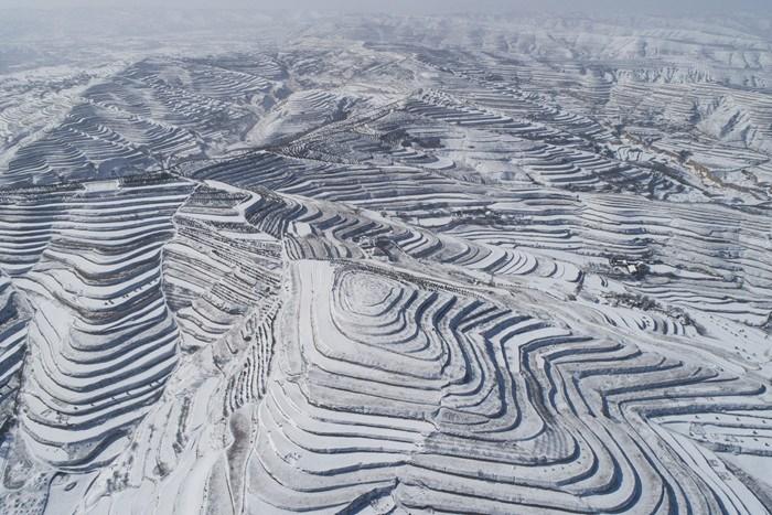 甘肅定西雪后初晴 黃土高原雪景壯麗美如畫